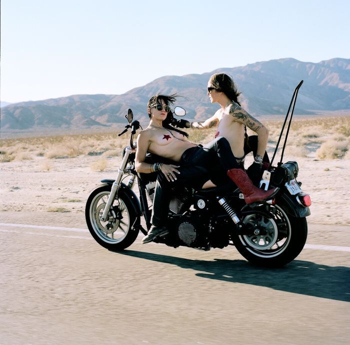 Girls on a motorcycle in Kazan
