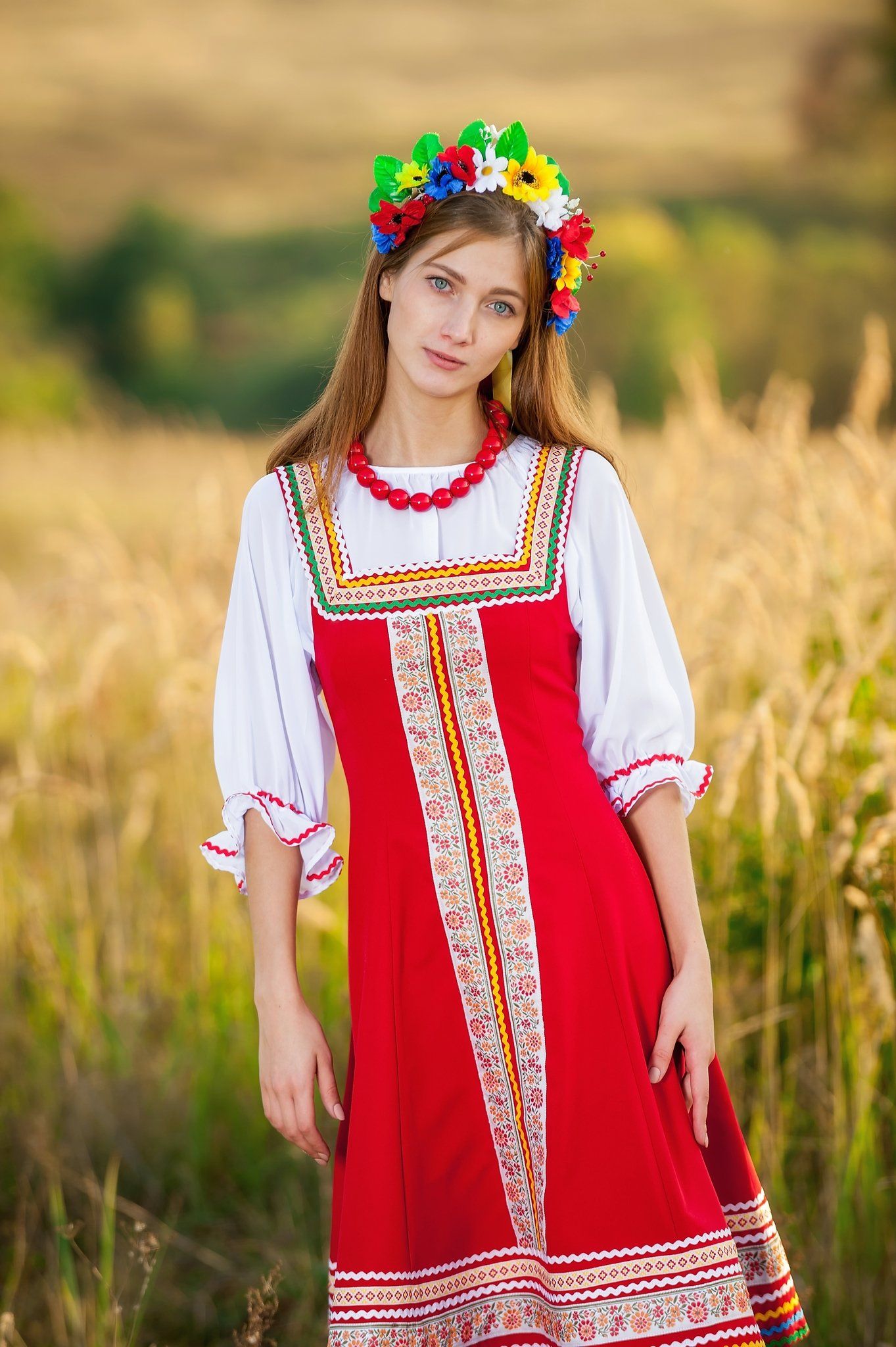 Women in Slavic costumes in Kazan