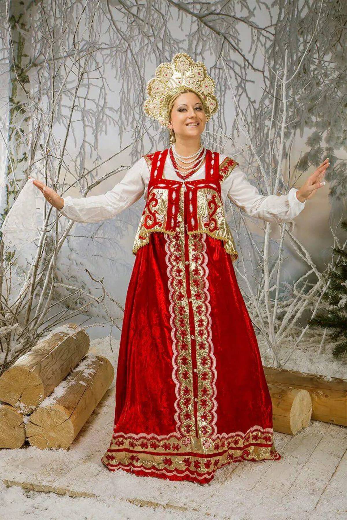 Girls in Slavic costumes in Kazan
