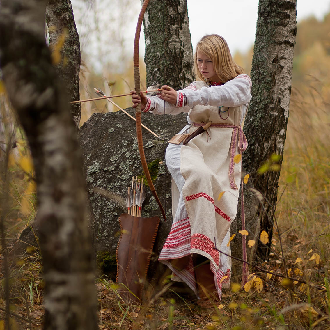 Sexy photo Girls in Slavic costumes in Kazan